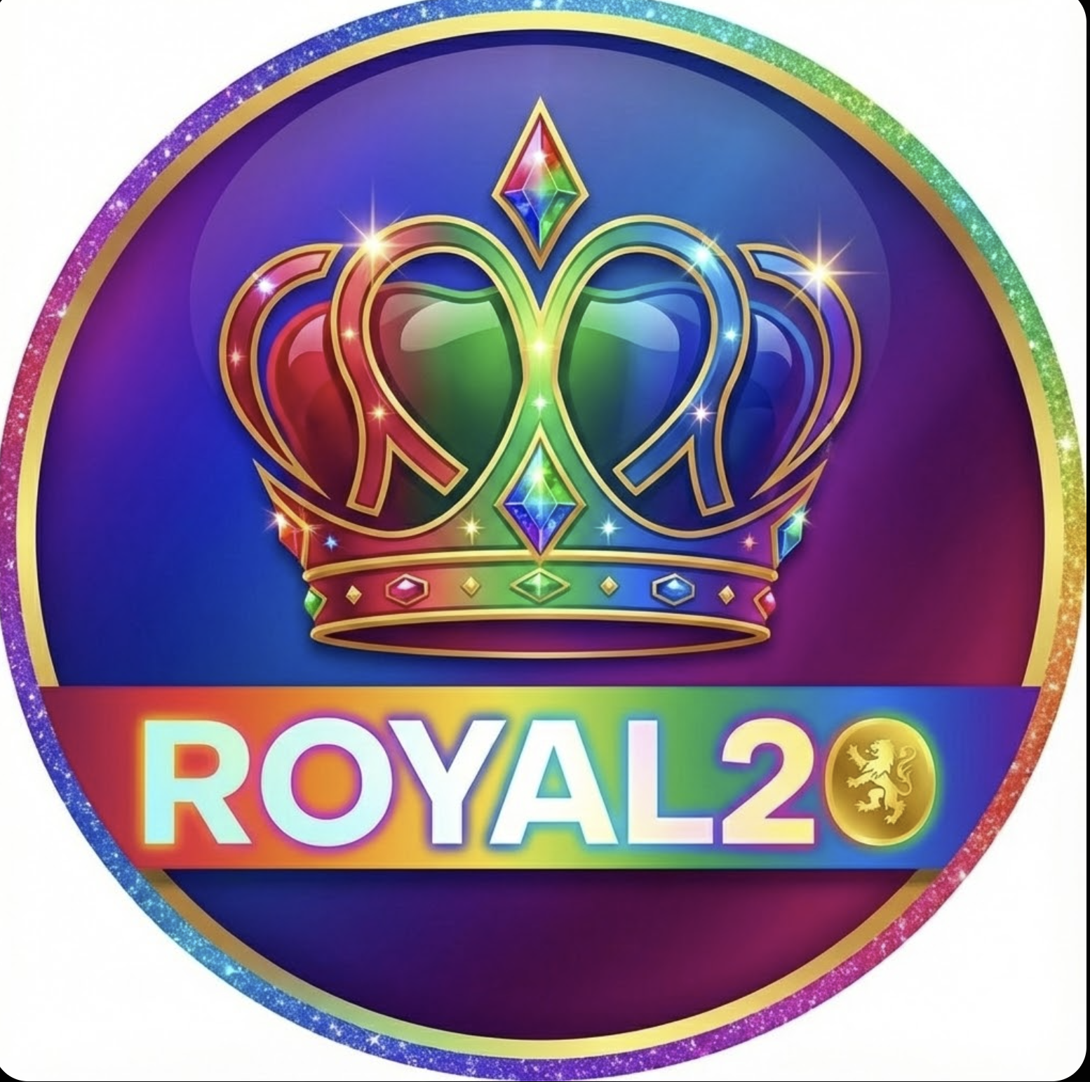 ROYAL20 Colorful Crown Logo